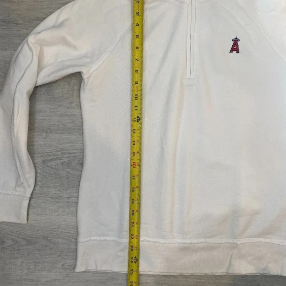 Vintage Baseball Anaheim ANGELS White 1/4 Zip Pullover Sweater Size M - Picture 10 of 16